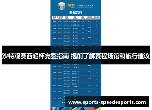 沙特观赛西超杯完整指南 提前了解赛程场馆和旅行建议