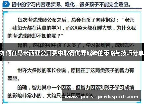 如何在马来西亚公开赛中取得优异成绩的策略与技巧分享