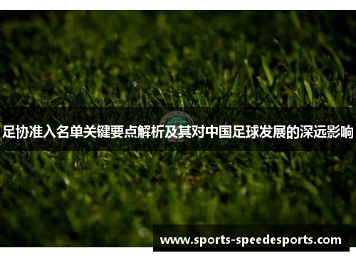 足协准入名单关键要点解析及其对中国足球发展的深远影响