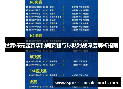 世界杯完整赛事时间赛程与球队对战深度解析指南